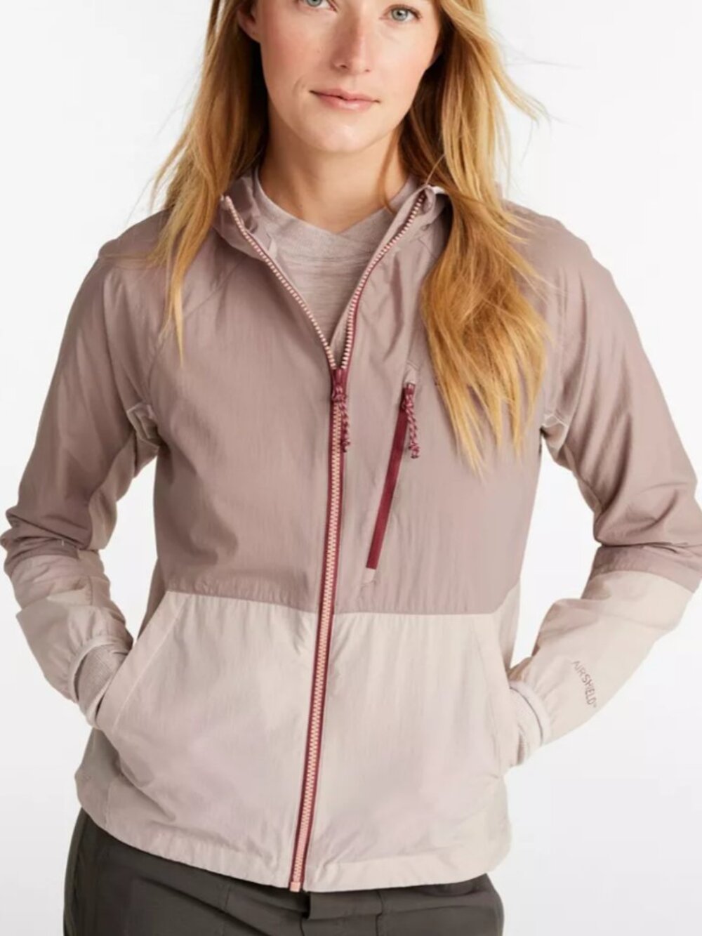 L.L.Bean Stowaway Windbreaker Jacket Putty/Shore 1X Plus NWT